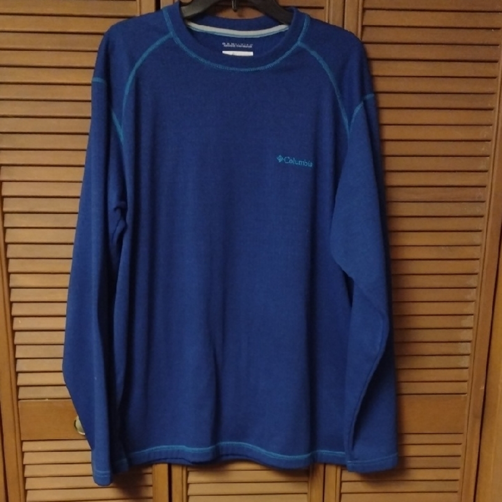 Columbia Navy Blue Omni-Wick Crewneck Shirt Men's Lg